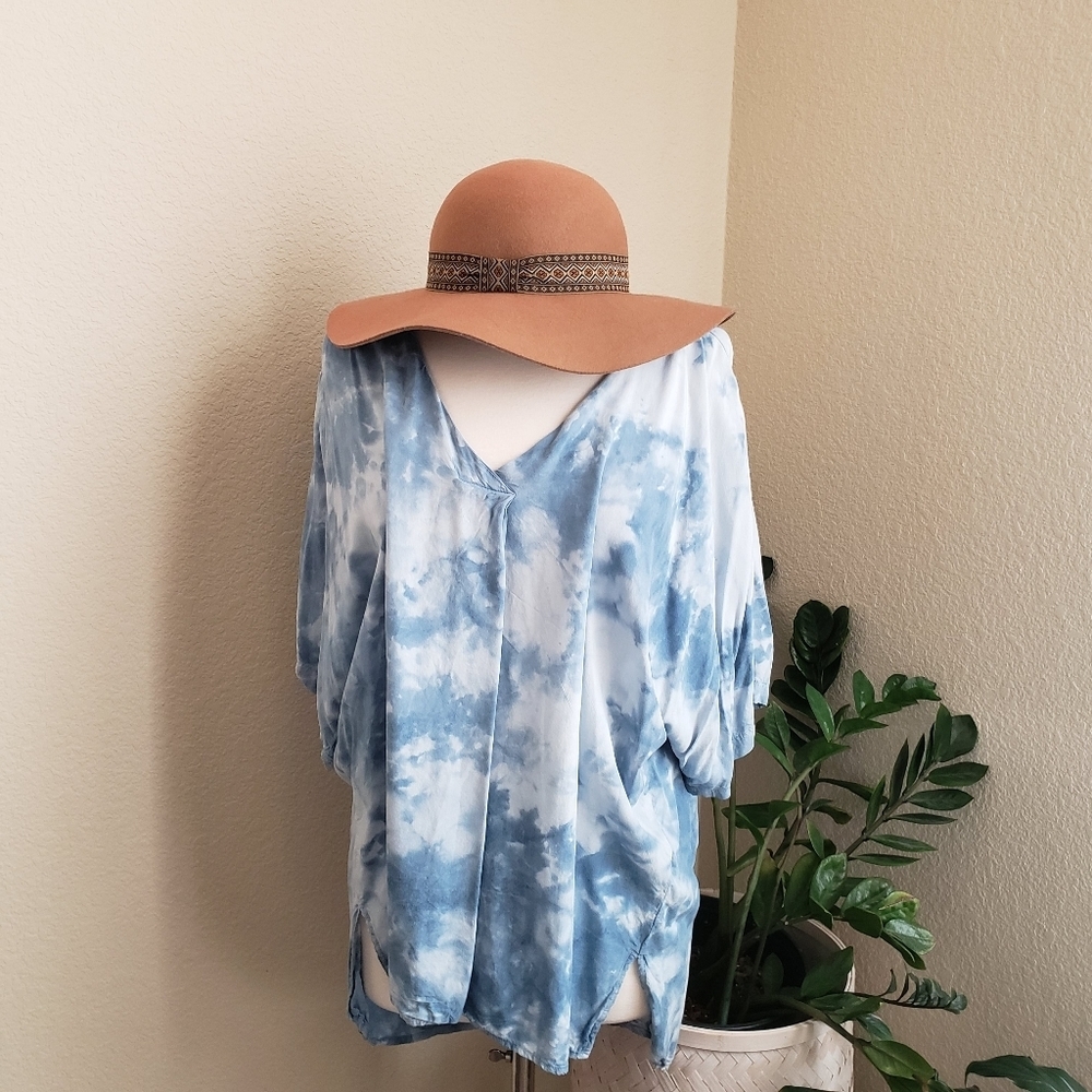 Marc New York Tie Dye Top size S boho oversized tunic high‎ low